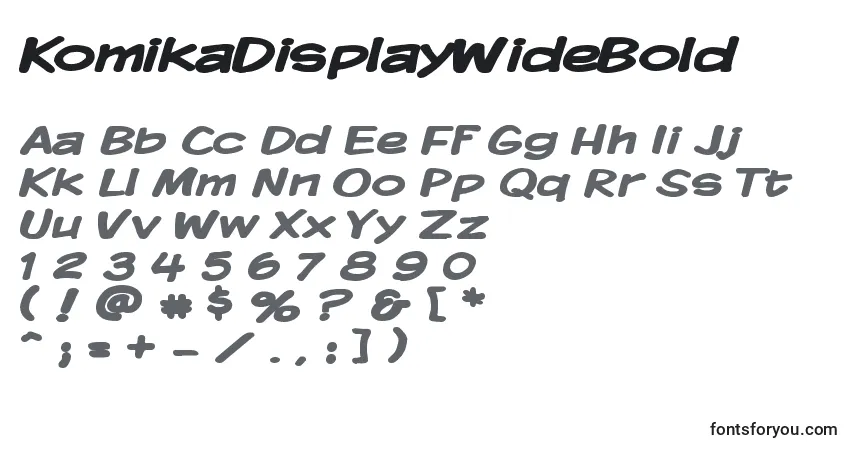 Fuente KomikaDisplayWideBold - alfabeto, números, caracteres especiales