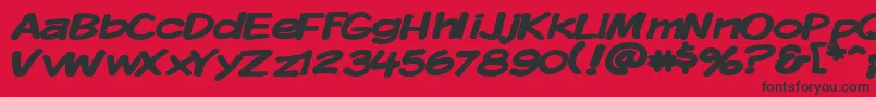 KomikaDisplayWideBold Font – Black Fonts on Red Background