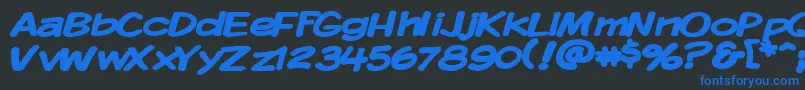 KomikaDisplayWideBold Font – Blue Fonts on Black Background