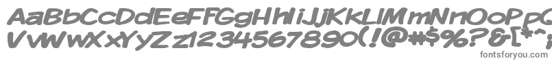 フォントKomikaDisplayWideBold – 白い背景に灰色の文字