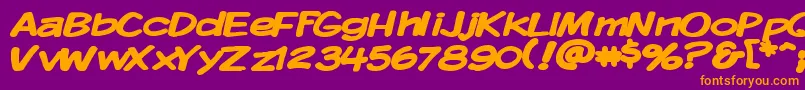 KomikaDisplayWideBold Font – Orange Fonts on Purple Background