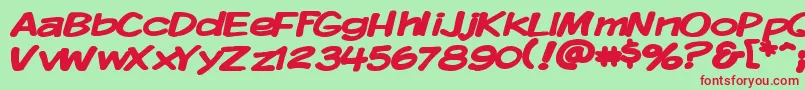 KomikaDisplayWideBold Font – Red Fonts on Green Background