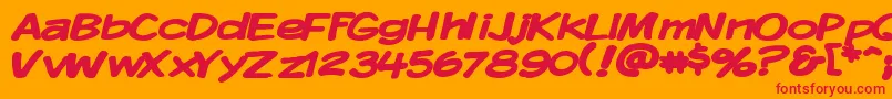 KomikaDisplayWideBold Font – Red Fonts on Orange Background