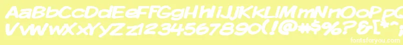 KomikaDisplayWideBold Font – White Fonts on Yellow Background