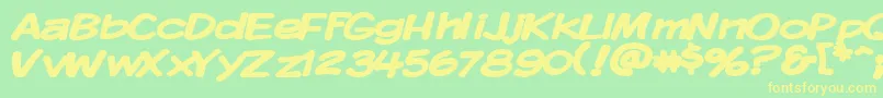 KomikaDisplayWideBold Font – Yellow Fonts on Green Background