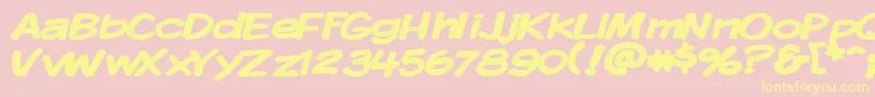 KomikaDisplayWideBold Font – Yellow Fonts on Pink Background