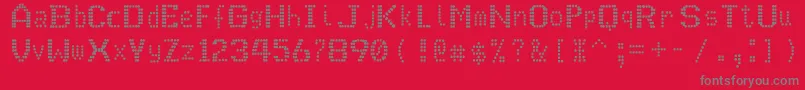 フォントJEkrB – 赤い背景に灰色の文字