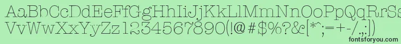 フォントTypewriterserialXlightRegular – 緑の背景に黒い文字