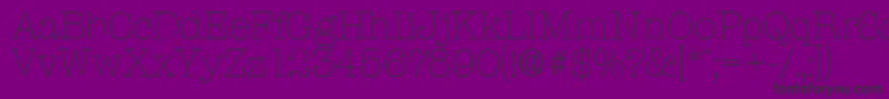 TypewriterserialXlightRegular-Schriftart – Schwarze Schriften auf violettem Hintergrund