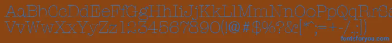 TypewriterserialXlightRegular Font – Blue Fonts on Brown Background