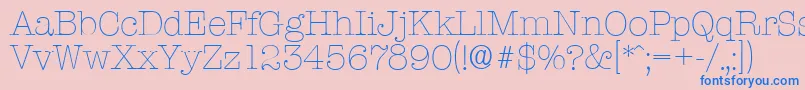 Police TypewriterserialXlightRegular – polices bleues sur fond rose