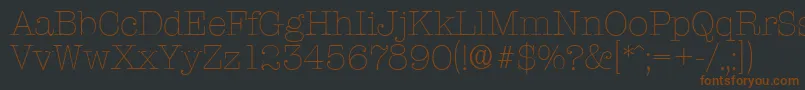 TypewriterserialXlightRegular Font – Brown Fonts on Black Background