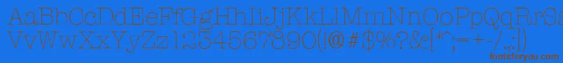 TypewriterserialXlightRegular Font – Brown Fonts on Blue Background
