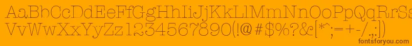 TypewriterserialXlightRegular Font – Brown Fonts on Orange Background