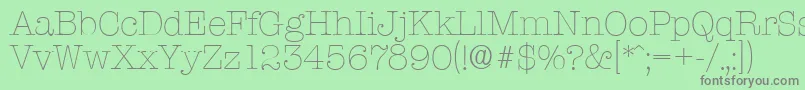TypewriterserialXlightRegular-Schriftart – Graue Schriften auf grünem Hintergrund