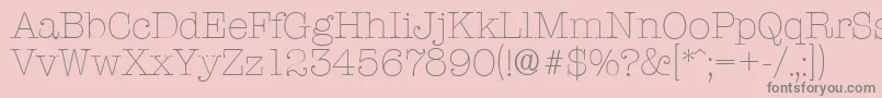 Fonte TypewriterserialXlightRegular – fontes cinzas em um fundo rosa