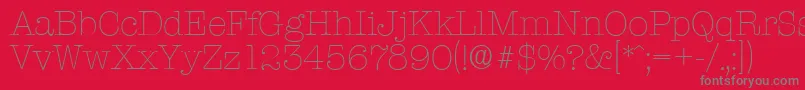 フォントTypewriterserialXlightRegular – 赤い背景に灰色の文字