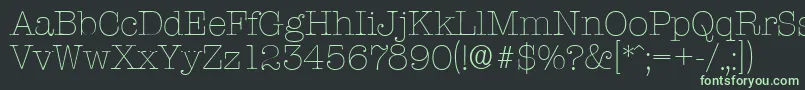 Fonte TypewriterserialXlightRegular – fontes verdes em um fundo preto
