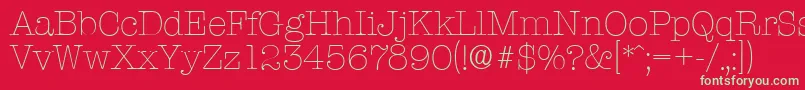 TypewriterserialXlightRegular-fontti – vihreät fontit punaisella taustalla