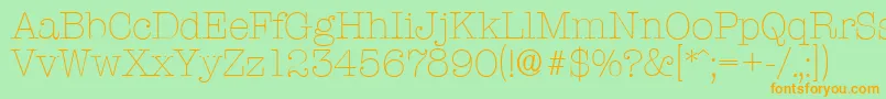 TypewriterserialXlightRegular Font – Orange Fonts on Green Background