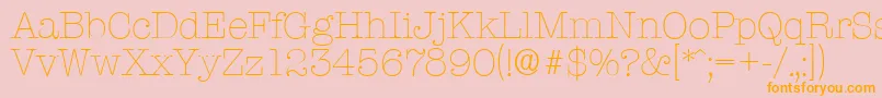 TypewriterserialXlightRegular-Schriftart – Orangefarbene Schriften auf rosa Hintergrund