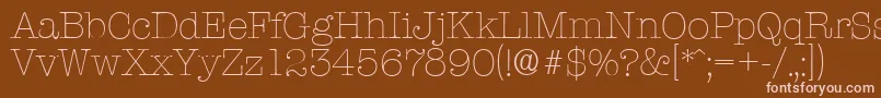 Шрифт TypewriterserialXlightRegular – розовые шрифты на коричневом фоне