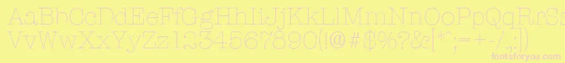 TypewriterserialXlightRegular Font – Pink Fonts on Yellow Background