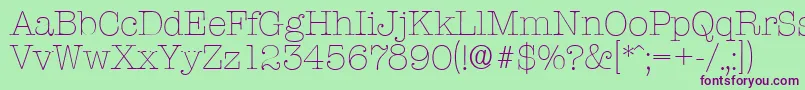 TypewriterserialXlightRegular Font – Purple Fonts on Green Background