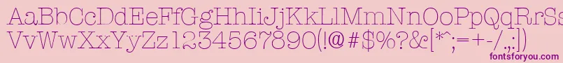 TypewriterserialXlightRegular Font – Purple Fonts on Pink Background