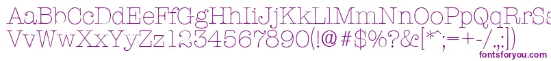 TypewriterserialXlightRegular Font – Purple Fonts on White Background