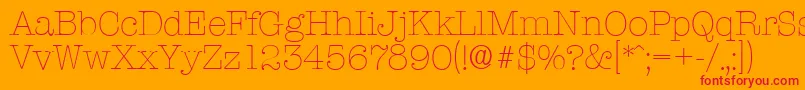 Шрифт TypewriterserialXlightRegular – красные шрифты на оранжевом фоне