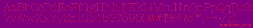 fuente TypewriterserialXlightRegular – Fuentes Rojas Sobre Fondo Morado