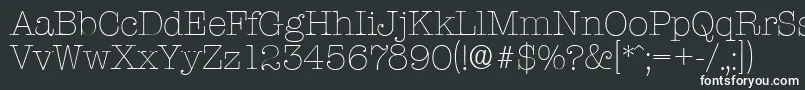 TypewriterserialXlightRegular-fontti – valkoiset fontit mustalla taustalla