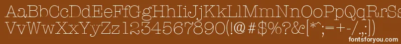 TypewriterserialXlightRegular Font – White Fonts on Brown Background