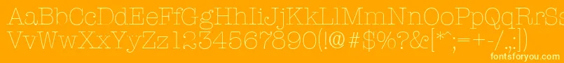 TypewriterserialXlightRegular Font – Yellow Fonts on Orange Background