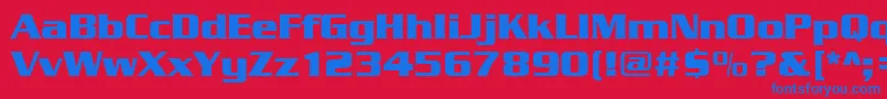 Serpentinedbol-Schriftart – Blaue Schriften auf rotem Hintergrund