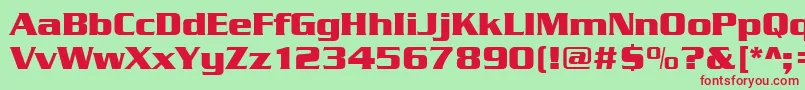 Serpentinedbol-Schriftart – Rote Schriften auf grünem Hintergrund
