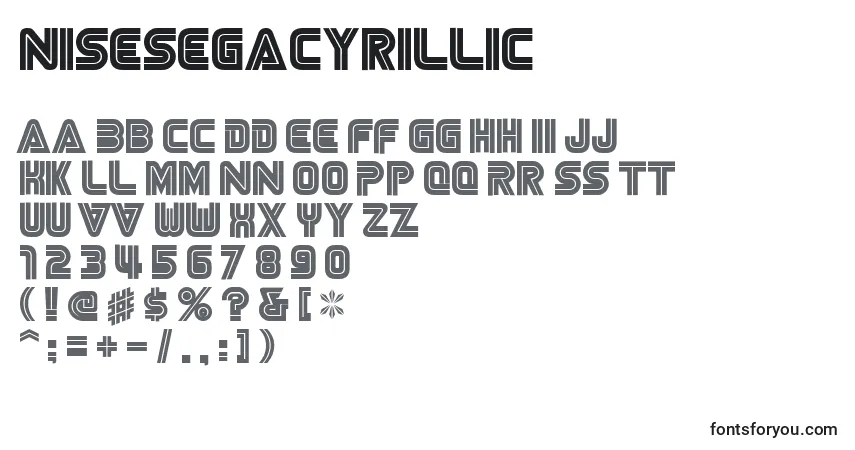 Шрифт NisesegaCyrillic – алфавит, цифры, специальные символы