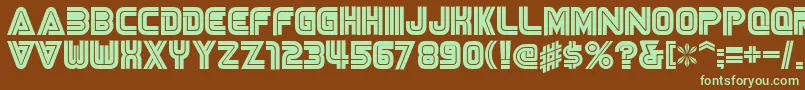 NisesegaCyrillic Font – Green Fonts on Brown Background