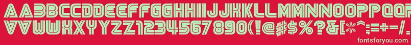 NisesegaCyrillic Font – Green Fonts on Red Background