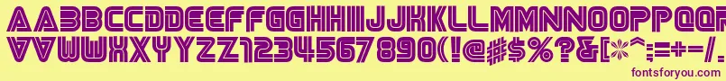 NisesegaCyrillic Font – Purple Fonts on Yellow Background