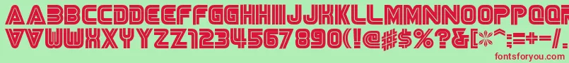 NisesegaCyrillic Font – Red Fonts on Green Background