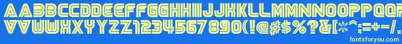 NisesegaCyrillic Font – Yellow Fonts on Blue Background