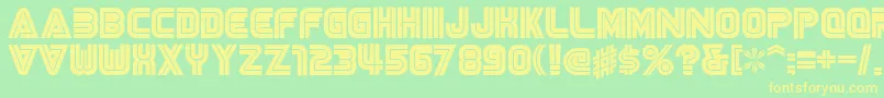 NisesegaCyrillic Font – Yellow Fonts on Green Background