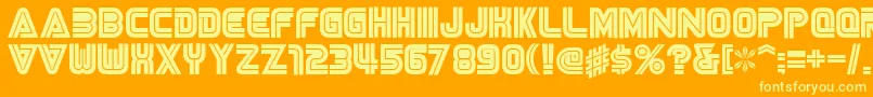 NisesegaCyrillic Font – Yellow Fonts on Orange Background