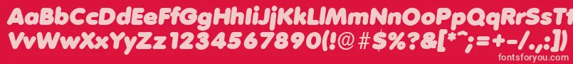 フォントVolkswagenserialBlackItalic – 赤い背景にピンクのフォント