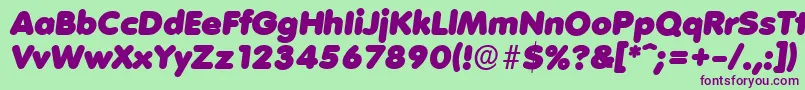VolkswagenserialBlackItalic Font – Purple Fonts on Green Background