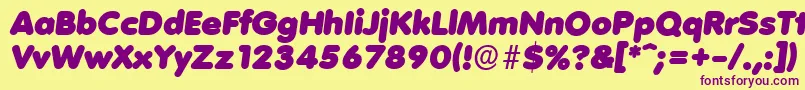 VolkswagenserialBlackItalic Font – Purple Fonts on Yellow Background