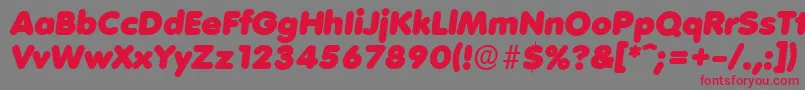 VolkswagenserialBlackItalic-fontti – punaiset fontit harmaalla taustalla