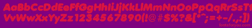 VolkswagenserialBlackItalic Font – Red Fonts on Purple Background